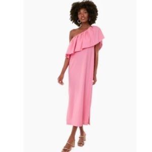Tuckernuck one shoulder Florencio pink dress